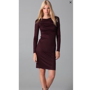 DVF Alora Bis Wool Dress in Vino